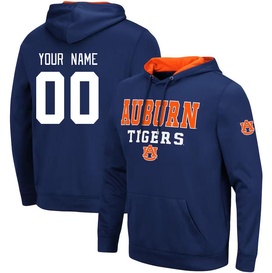Custom Auburn Tigers Name And Number College Hoodie-Navy - Click Image to Close